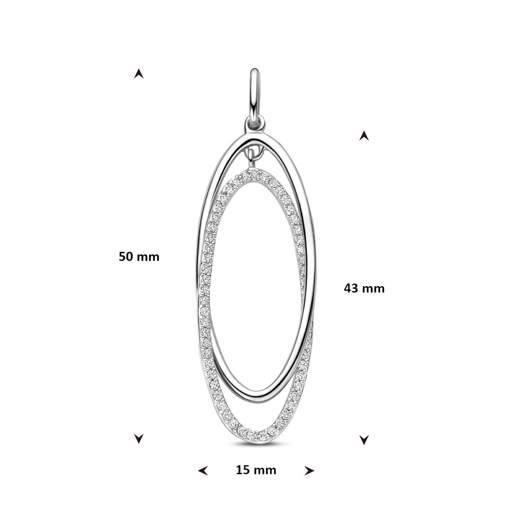 hanger zirkonia 50 mm zilver gerhodineerd