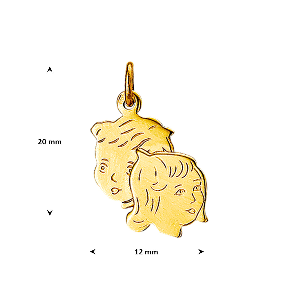 Anhänger Junge und Mädchen 20 mm 14K Gelbgold