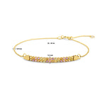 Armband Naturfarbsteine 16–18 cm 14K Gelbgold