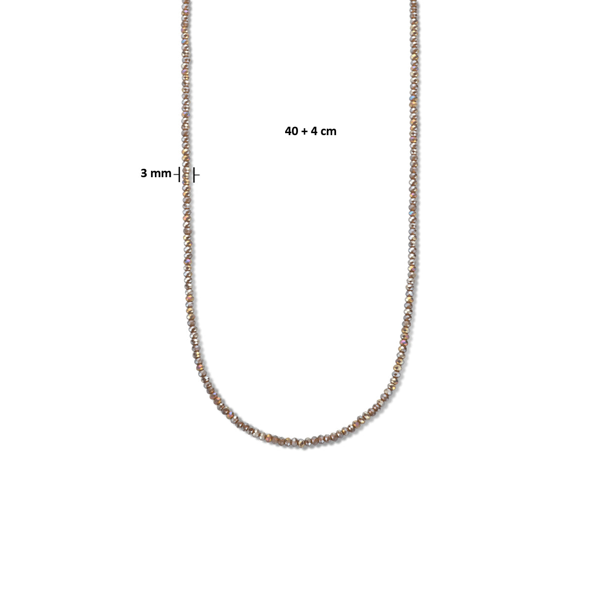 Halskette 3,0 mm 40 + 4 cm 1 Mikron Silber vergoldet (gelb)