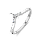 Ring mit Zirkonia, Silber rhodiniert