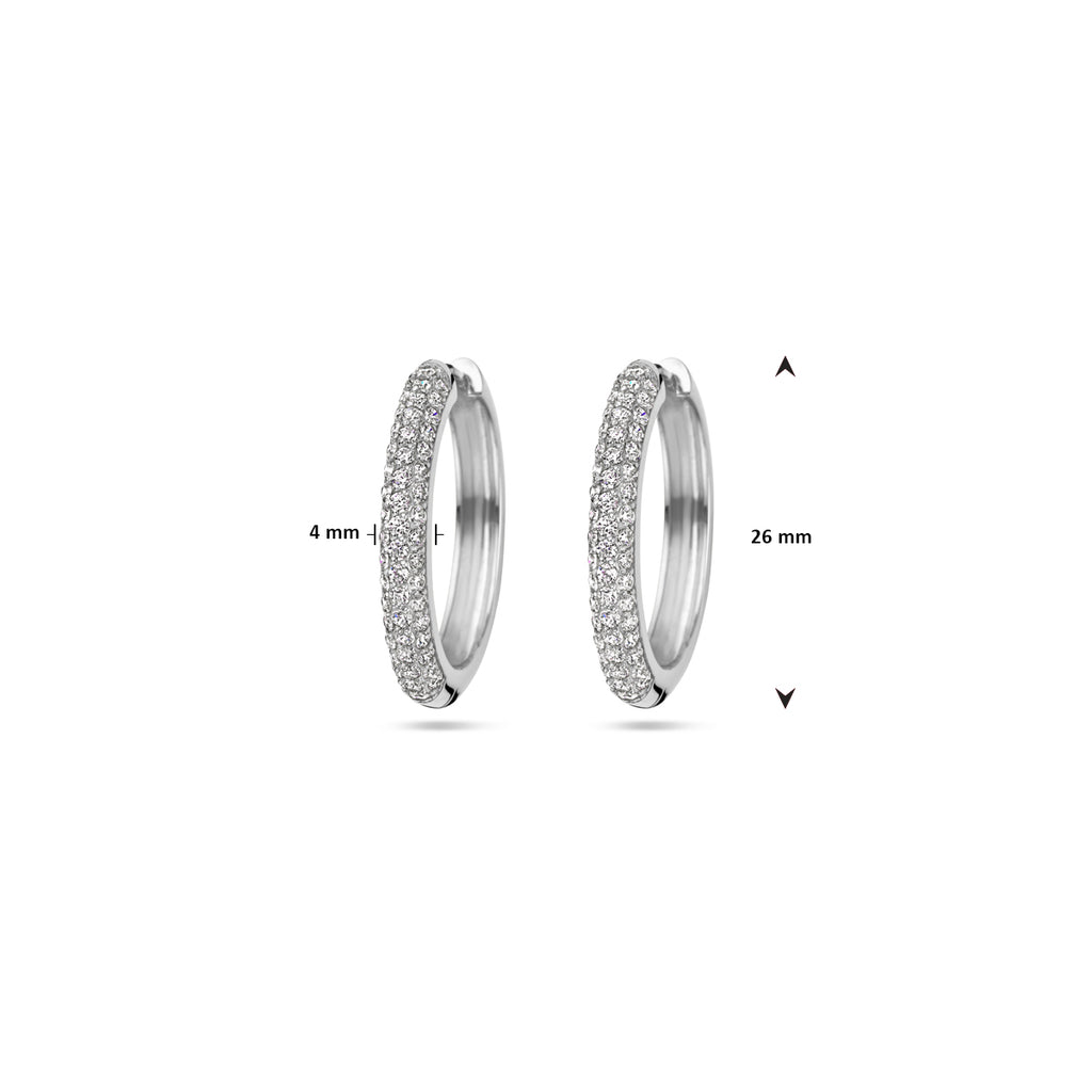 klapoorringen zirkonia zilver gerhodineerd