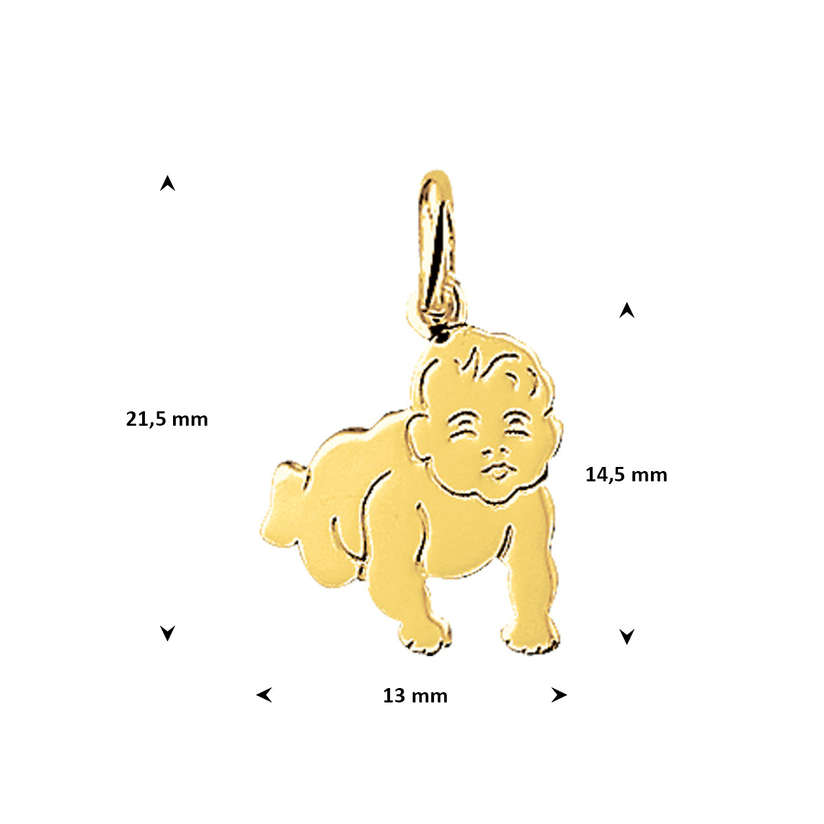 Anhänger Baby 14,5 mm 14K Gelbgold
