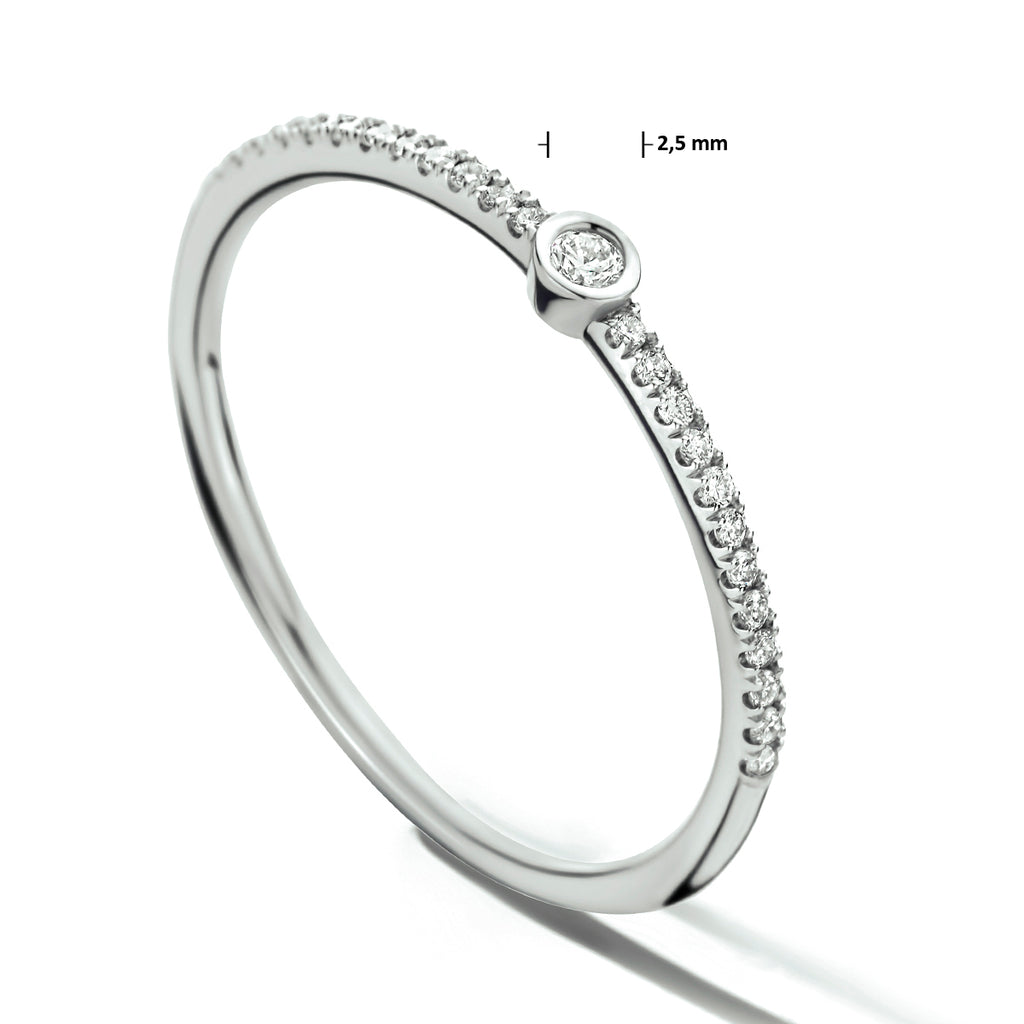 ring diamant 0.115ct h si 14K witgoud