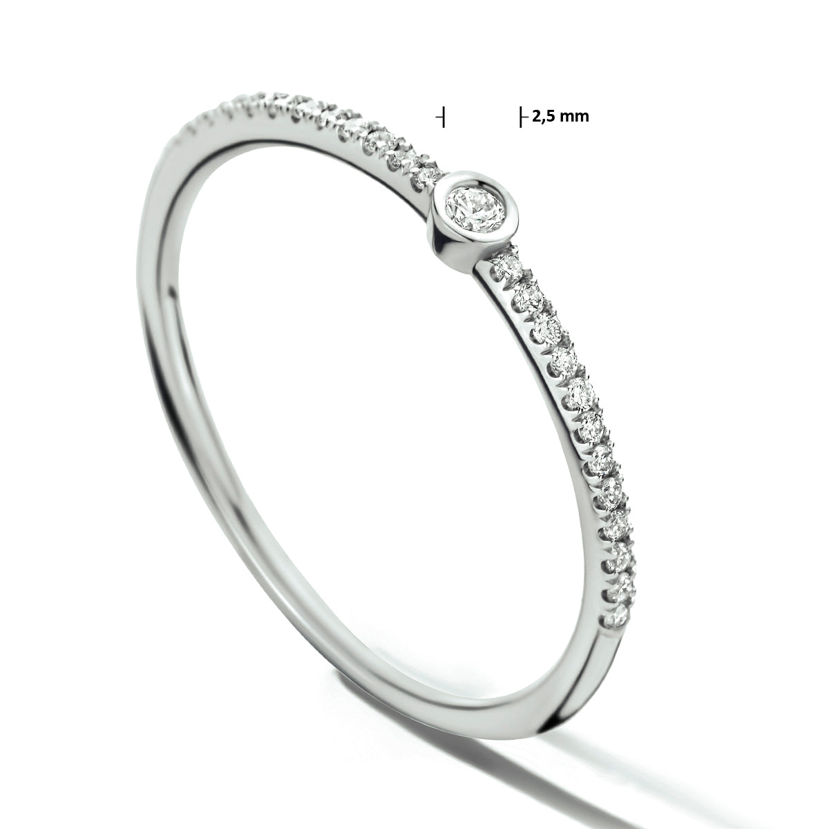 ring diamant 0.115ct h si 14K witgoud