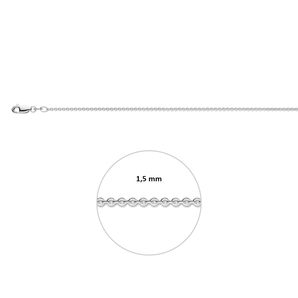 anker rond 1,5 mm zilver wit