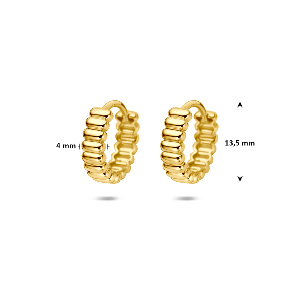klapoorringen 13,5 mm 14K geelgoud