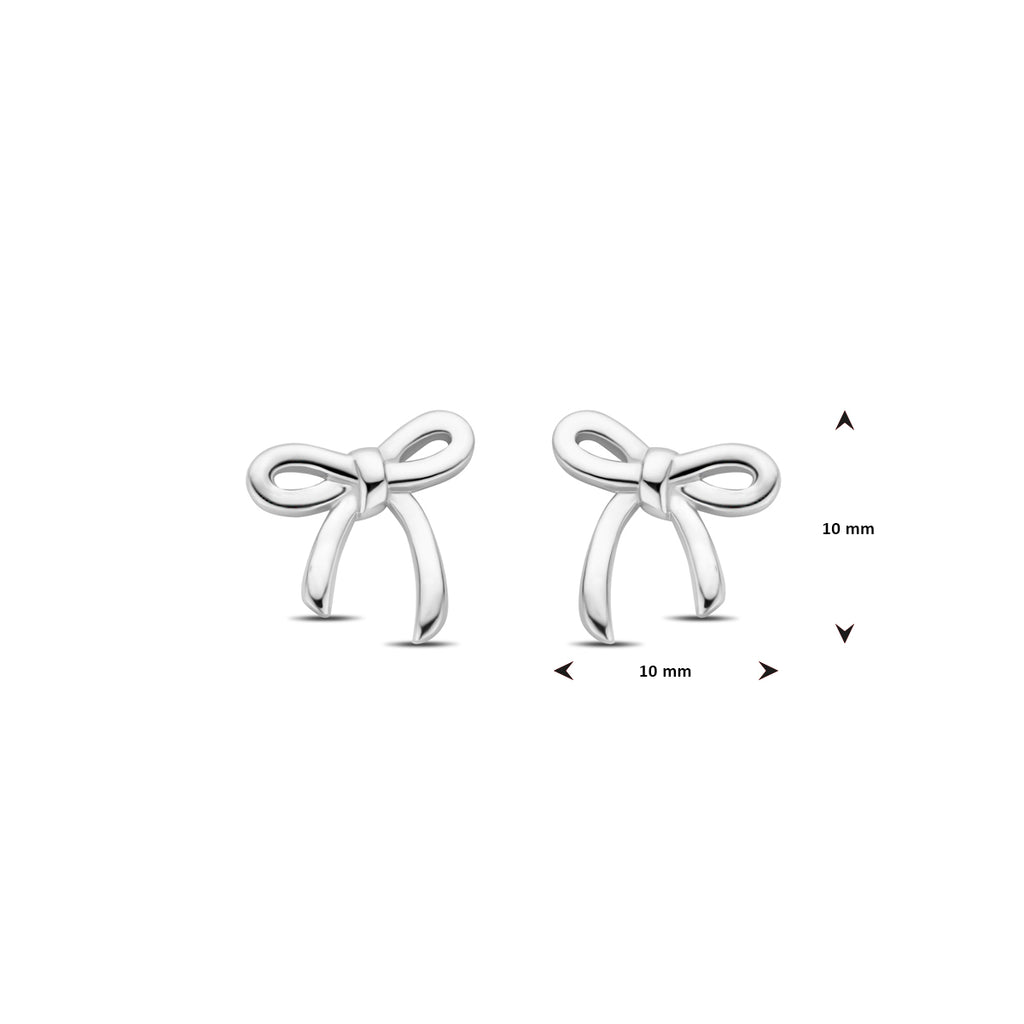 Ohrstecker Schleife 10 mm Silber rhodiniert