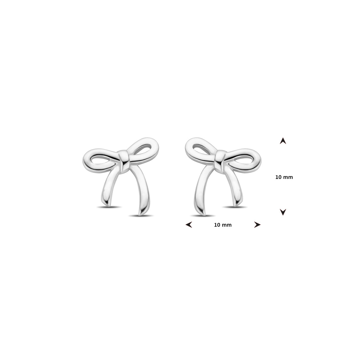 Ohrstecker Schleife 10 mm Silber rhodiniert