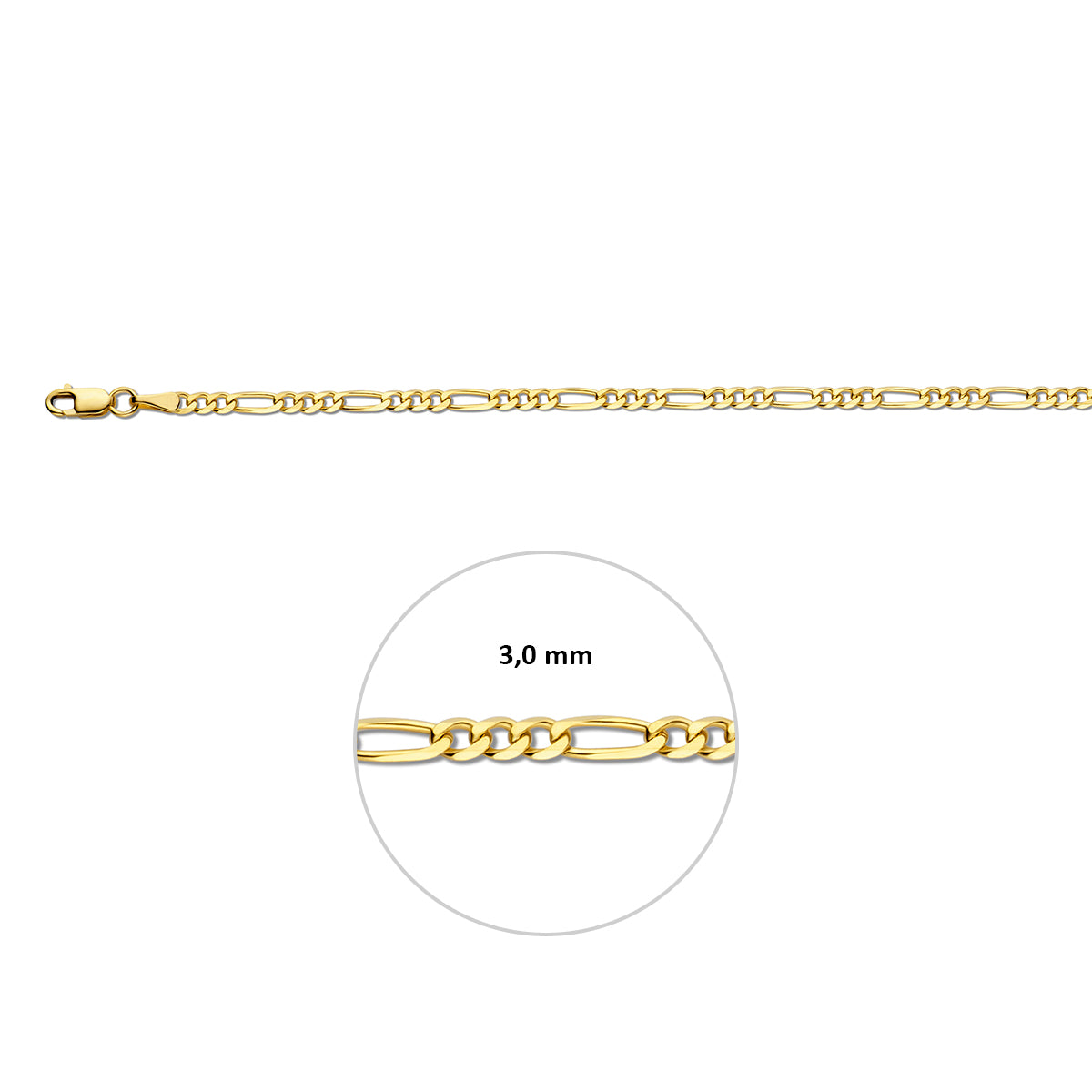 figaro 3,0 mm 14K geelgoud