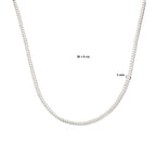 collier synth. parel 3,0 mm zilver gerhodineerd