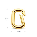 connector paperclip 16 mm 14K geelgoud