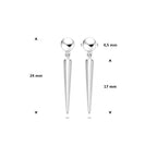 oorhangers 24 mm zilver gerhodineerd - druppel/komma/pegel