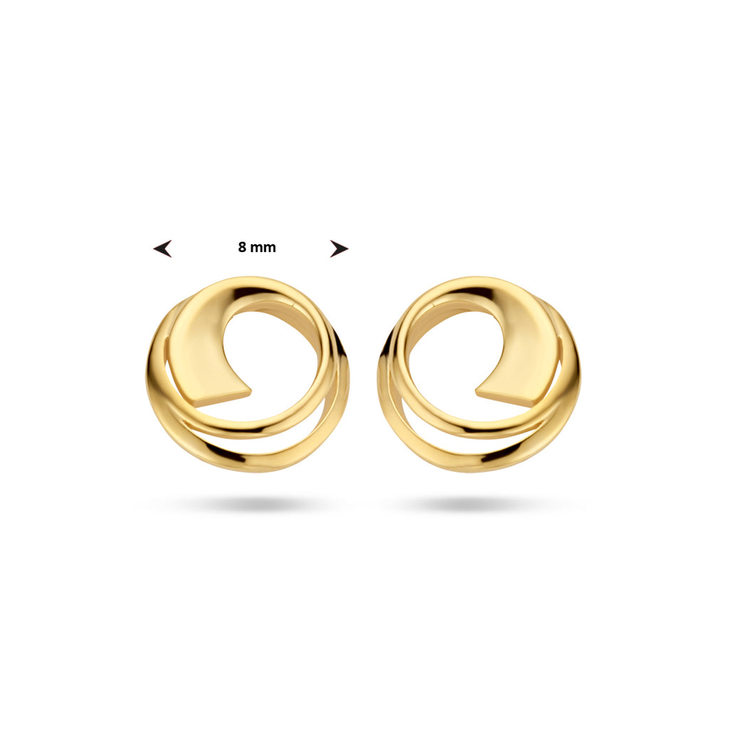 Ohrstecker rund 14K Gelbgold