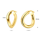 Ohrringe 23 mm 1 Mikron silbervergoldet (gelb)