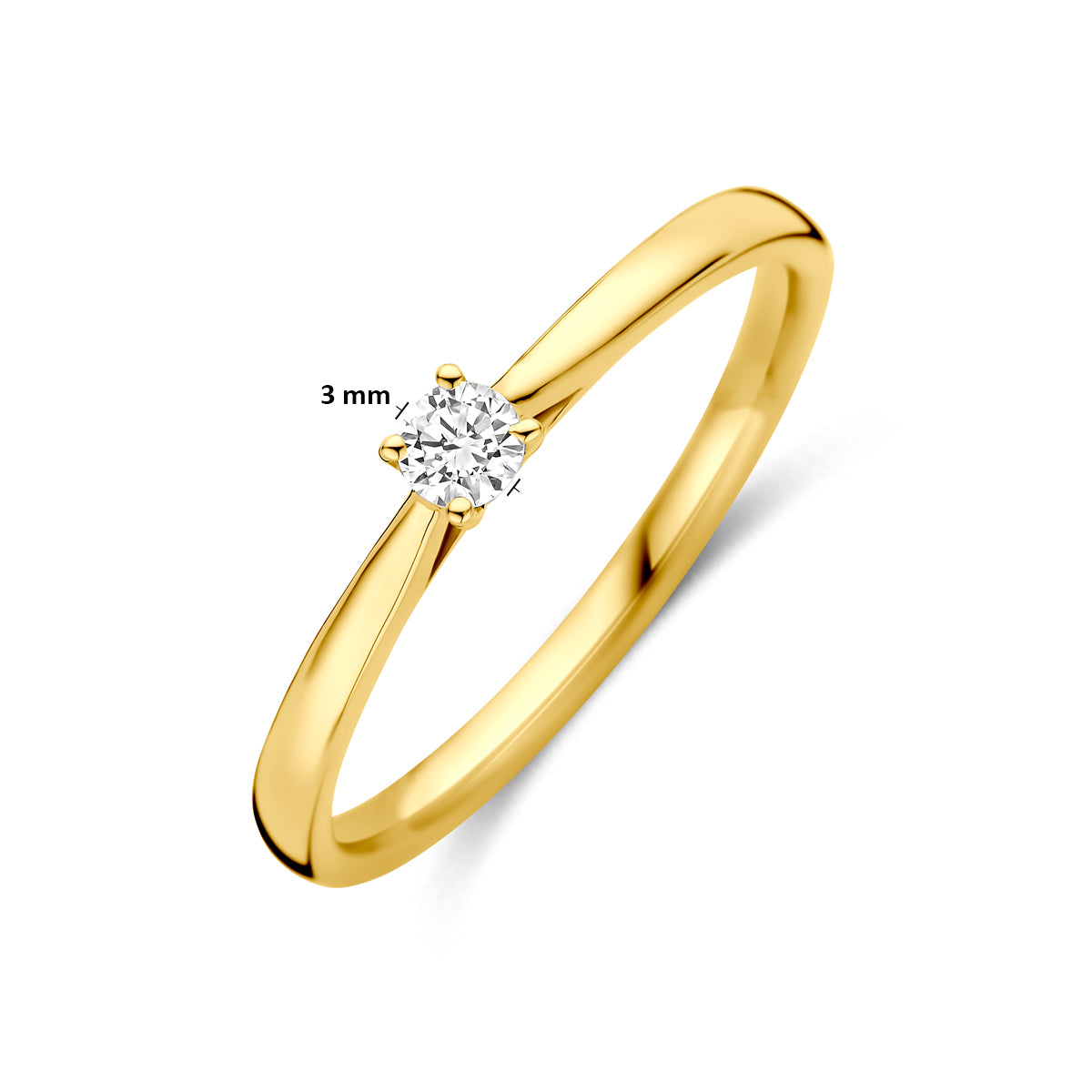 ring lab grown diamant 0.10ct h si 14K geelgoud
