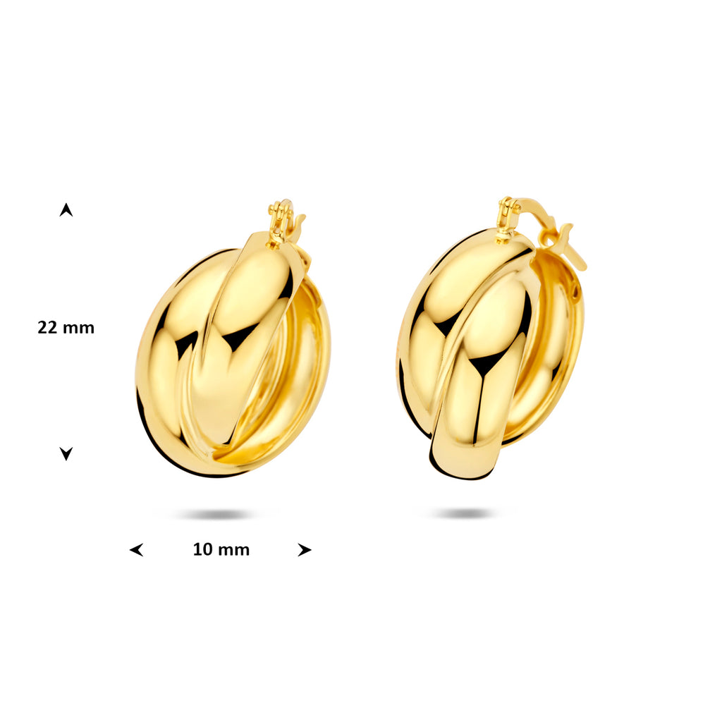 oorringen 22 mm 1 micron zilver verguld (geel)
