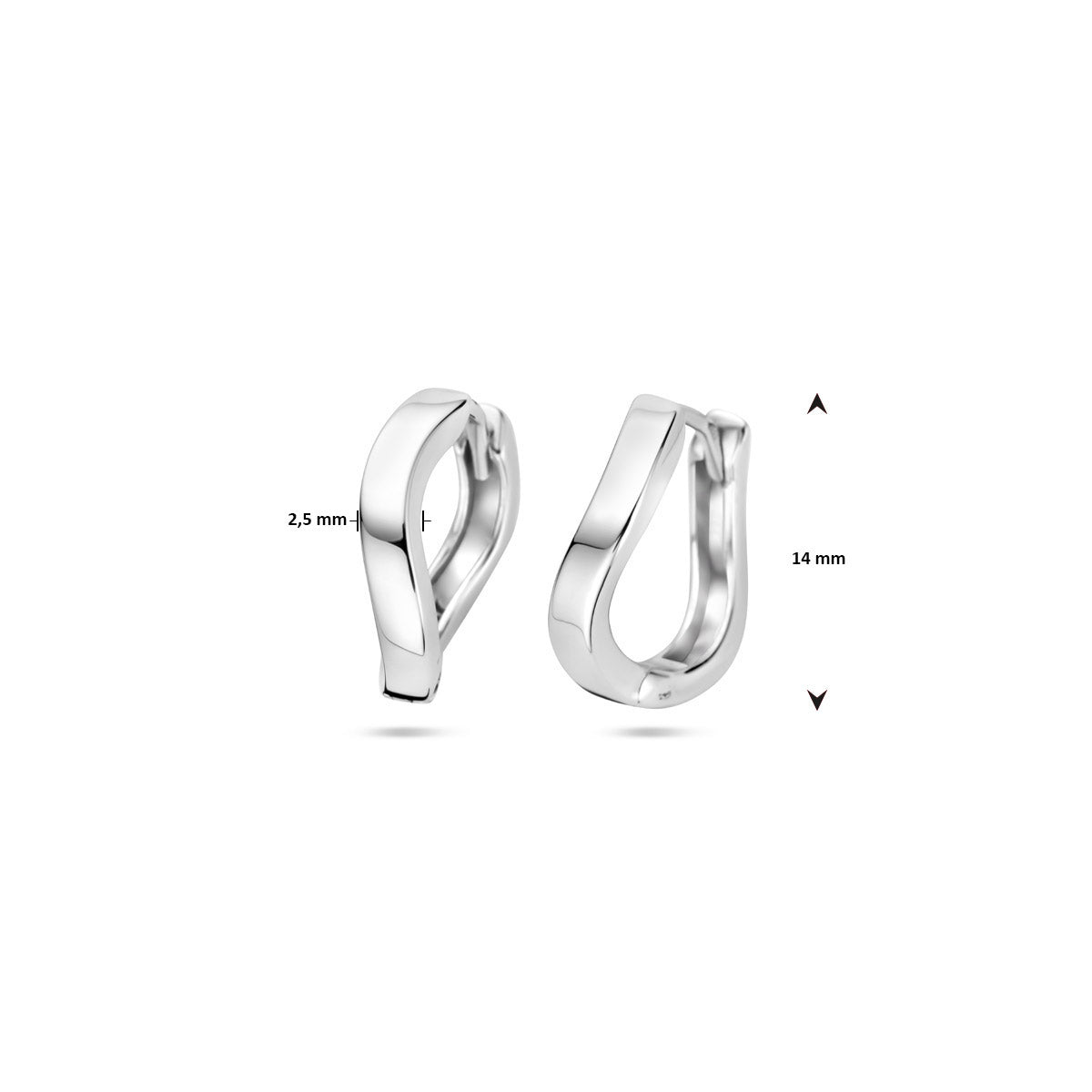 Klappcreolen 14 mm rhodiniert Silber