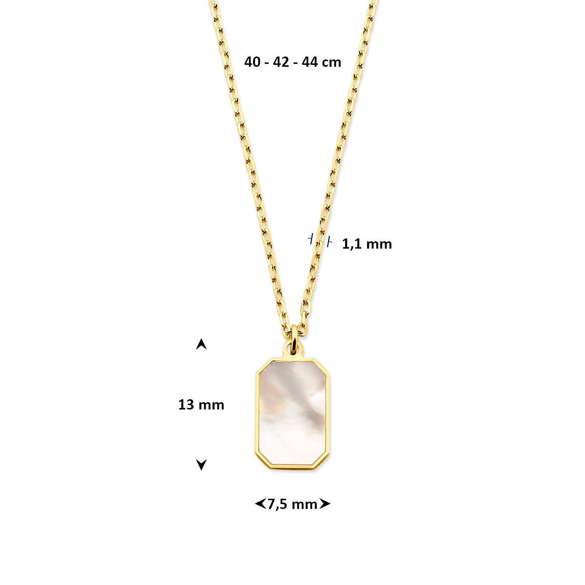 Halskette Perlmutt 40 - 42 - 44 cm 14K Gelbgold