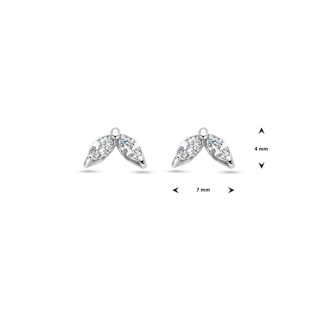 oorknoppen zirkonia zilver gerhodineerd