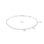 Fußkettchen Perle 24 + 2 cm Silber rhodiniert