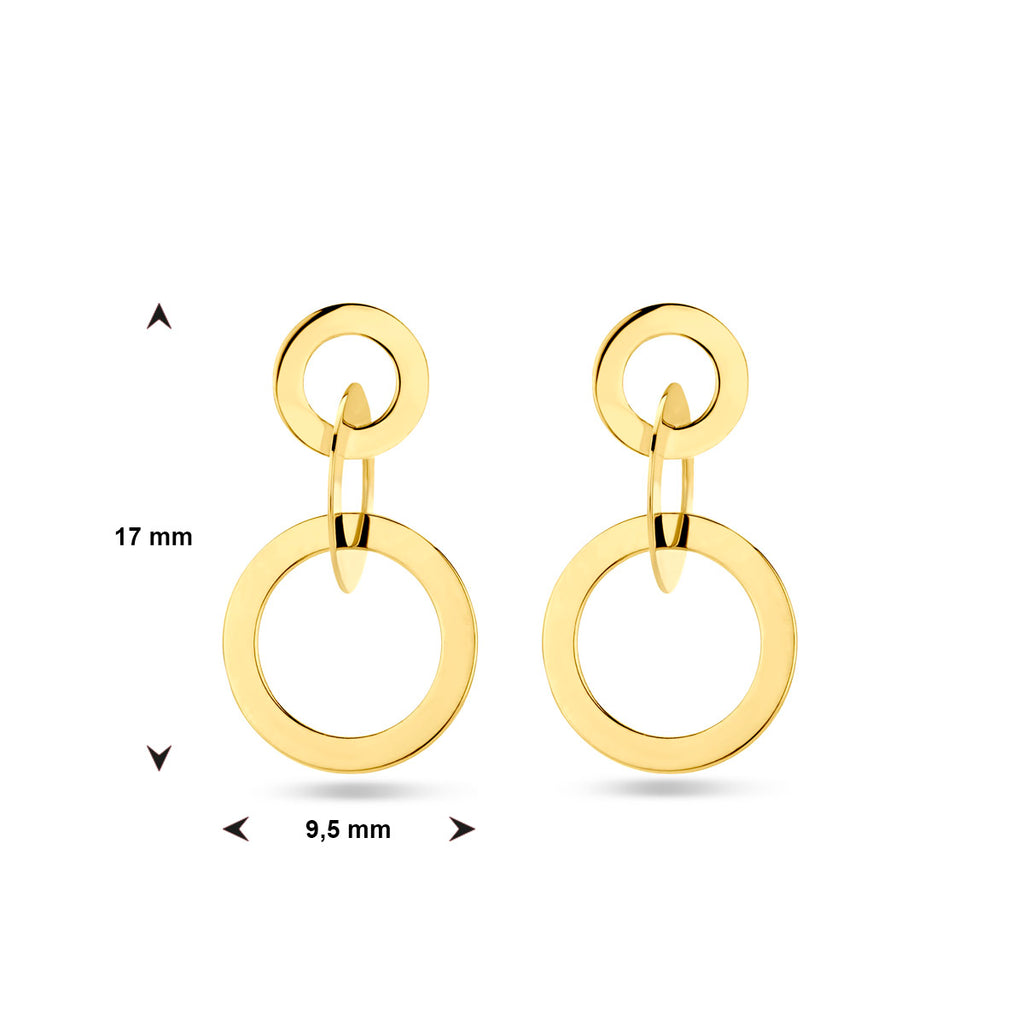 oorhangers cirkels 14K geelgoud