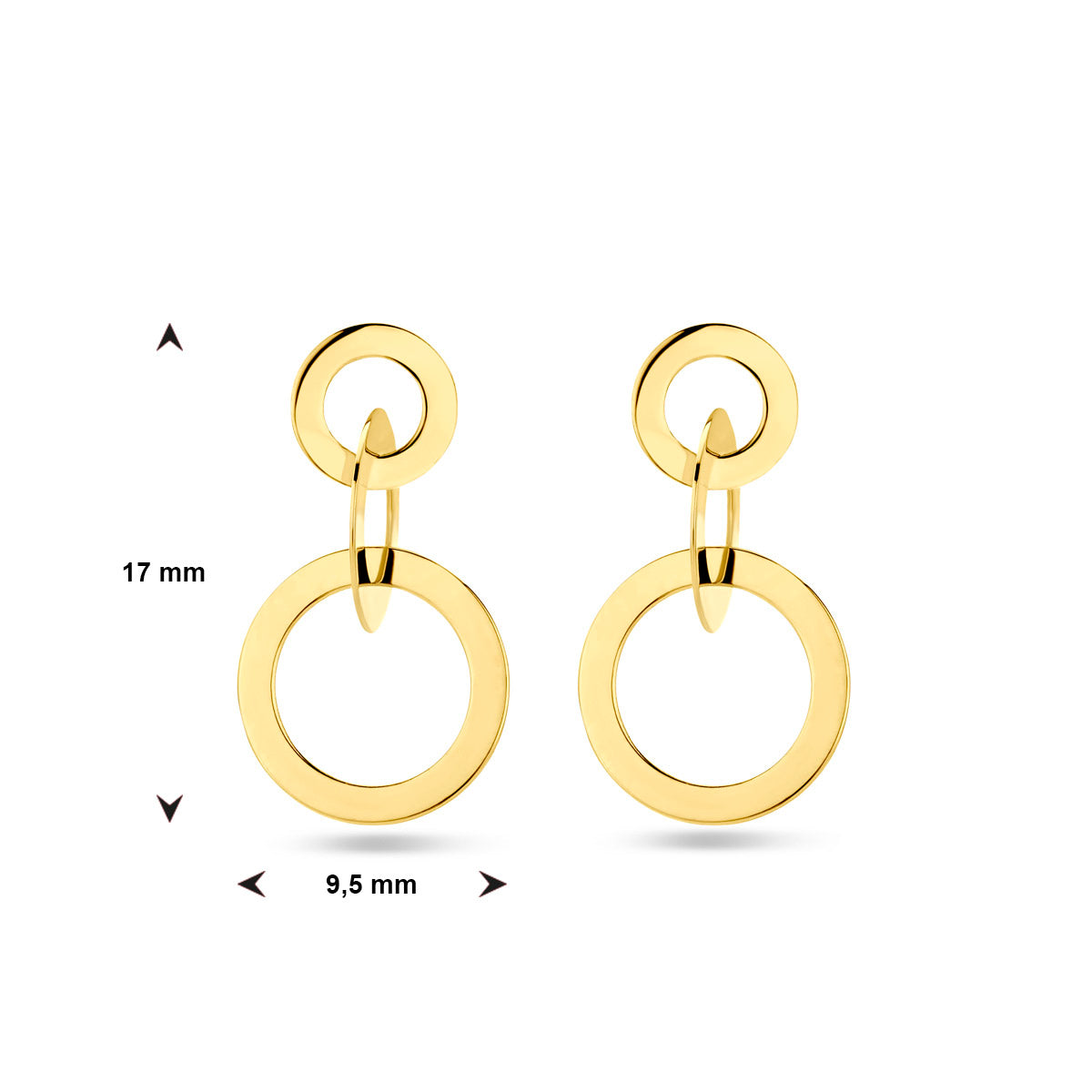 oorhangers cirkels 14K geelgoud