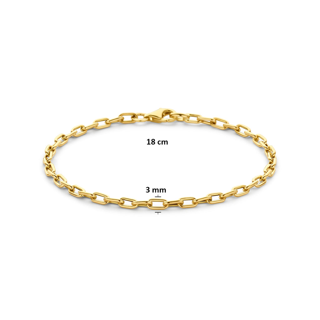 armband 3 mm 18 cm 14K geelgoud