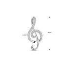 hanger muzieknoot zirkonia 24 mm zilver gerhodineerd