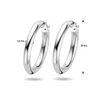 oorringen 5,0 mm ronde buis zilver wit