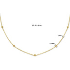 collier bolletjes 2,5 mm 40 - 42 - 44 cm 14K geelgoud - rondje,bolletje,ringetje,draad