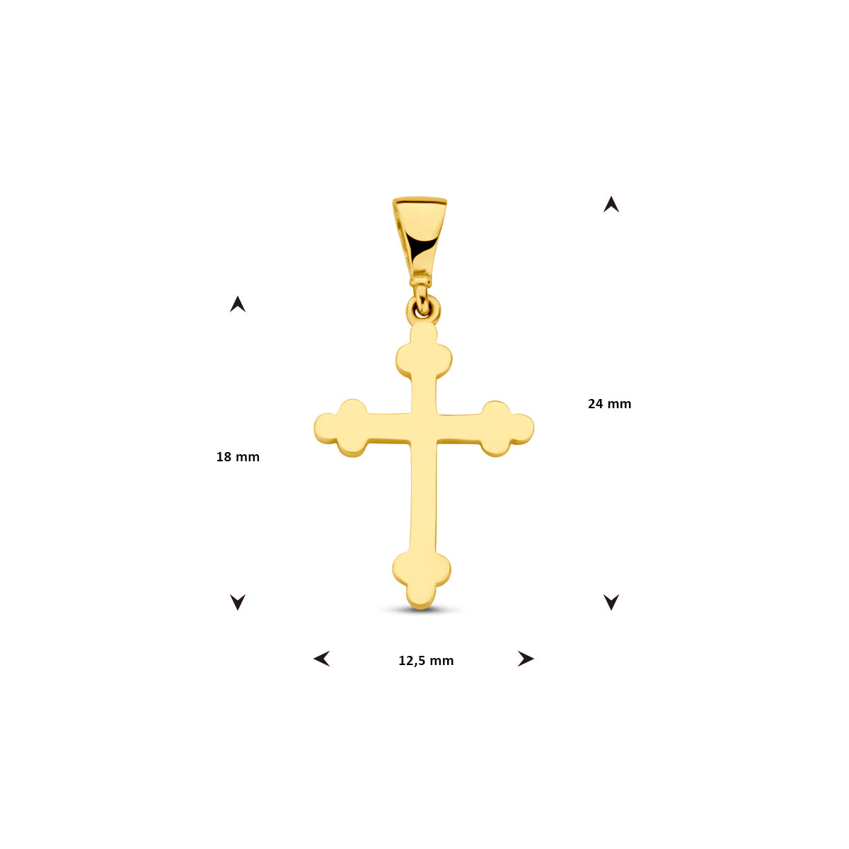 Anhänger Kreuz 14K Gelbgold