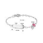 Gravurarmband Marienkäfer Emailleplatte 5,0 mm 11 + 2 cm Silber rhodiniert