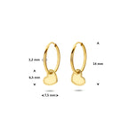 oorringen hartje 14 mm 14K geelgoud