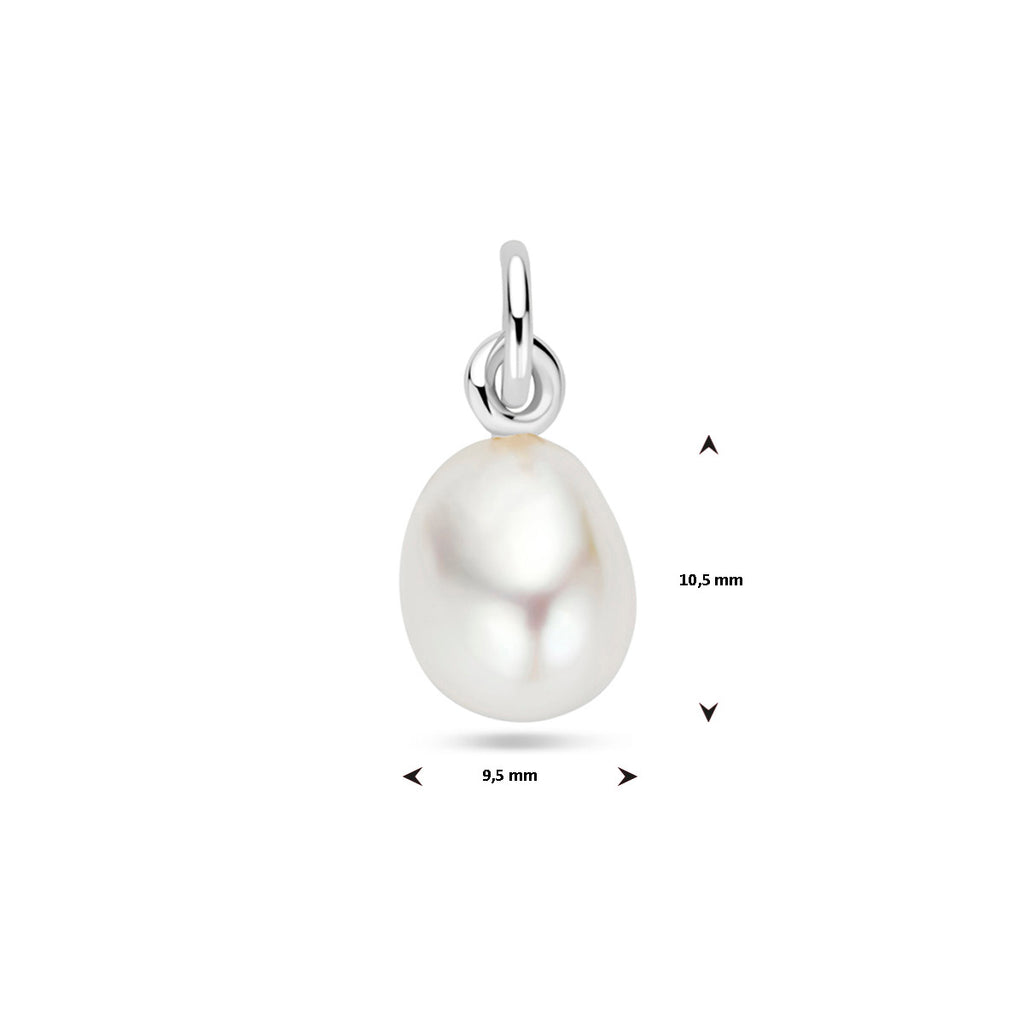 hanger parel 18,5 mm zilver gerhodineerd
