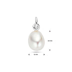 hanger parel 18,5 mm zilver gerhodineerd