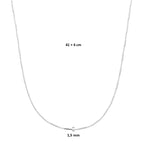 Halskette Röhrchen 1,5 mm 41 + 4 cm Silber rhodiniert