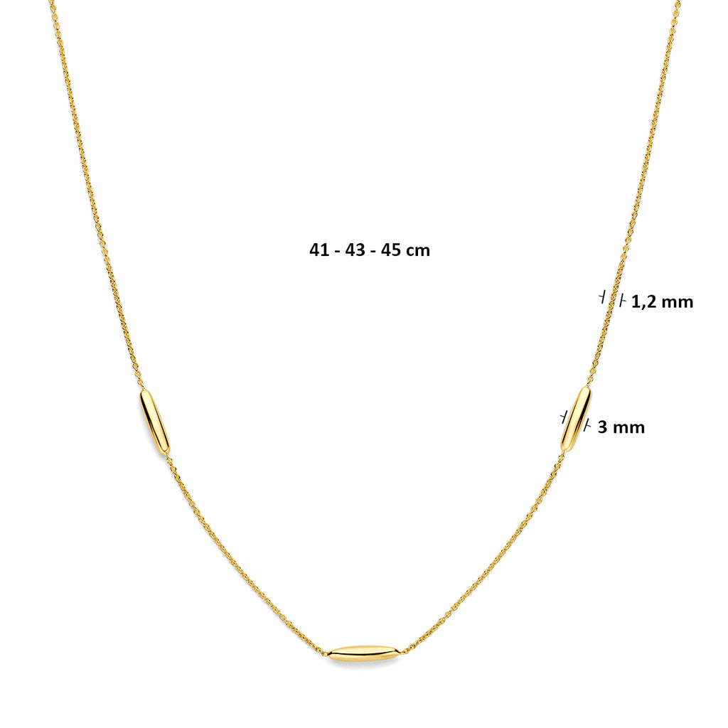 9k collier 41 - 43 - 45 cm 9K geel