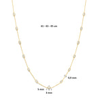 9k collier zirkonia 41 - 43 - 45 cm 9K geel