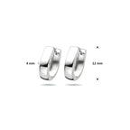 klapoorringen vlak 12 mm 14K witgoud