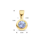 hanger met geboortesteen 11 mm zilver verguld (geel)