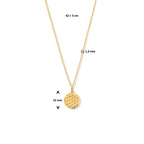 Halskette runder Diamant 42 + 3 cm Silber vergoldet (gelb)