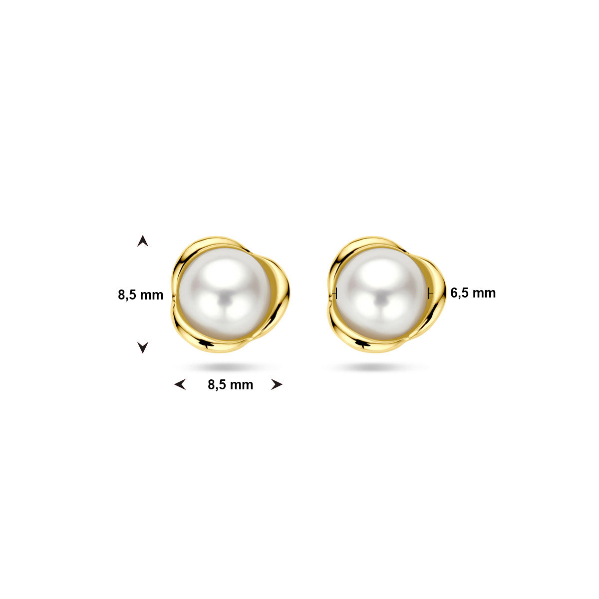 oorknoppen parel 14K geelgoud