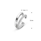 ear cuff zirkonia 12 mm zilver gerhodineerd