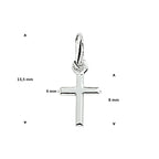 hanger kruis 8 mm zilver wit