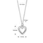 Halskette Herz 41 + 4 cm Silber rhodiniert