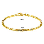 9k armband 3,0 mm 19 cm massief 9K geel/zilverkern