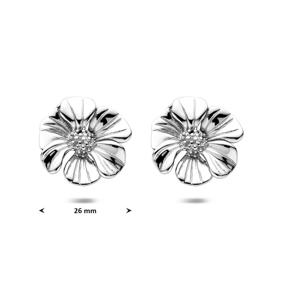 Ohrstecker Blume 26 mm Edelstahl