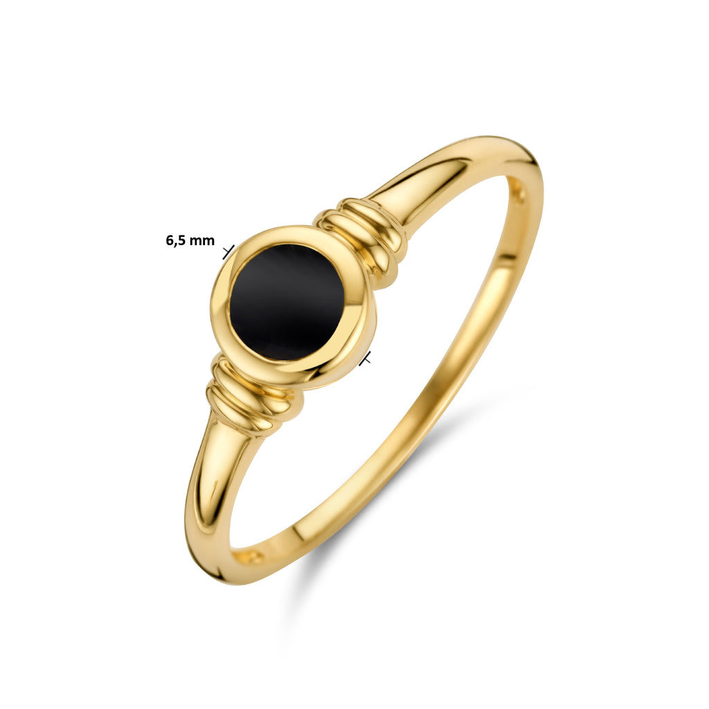 ring onyx 14K geelgoud