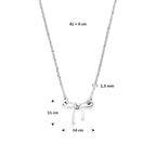 collier strik 41 + 4 cm zilver gerhodineerd